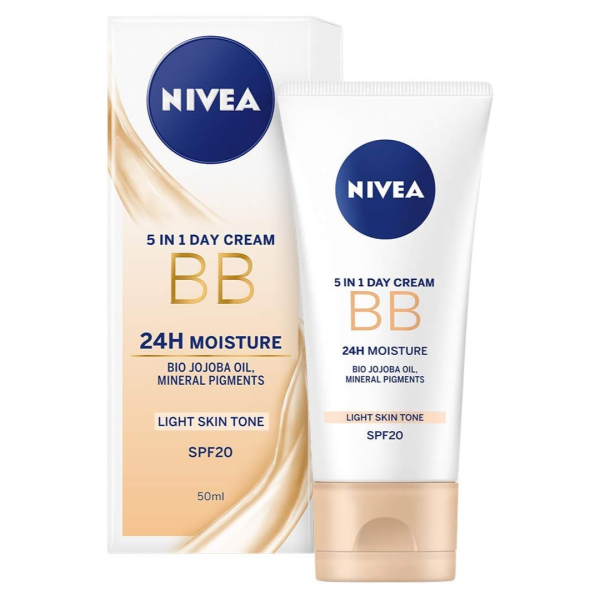 Nivea 5w1, krem BB jasny odcień skóry 20 SPF, 50 ml