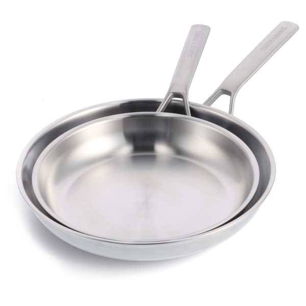 Merten & Storck Zestaw dwóch patelni 26cm i 30cm Kolor Srebrny