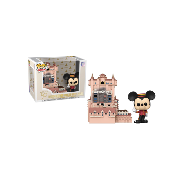 Funko POP! Walt Disney Word 50th Anniversary Town vinylová Hollywood Tower Hotel and Mickey Mouse 9 cm