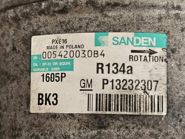 OPEL INSIGNIA ZAFIRA ASTRA 2.0 CDTI A20DTH sprężarka klimatyzacji P13232307 - obrazek 7